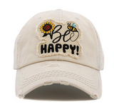 "Be HAPPY" Vintage Cap
