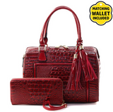 Crocodile Tote Bag/ Wallet Set