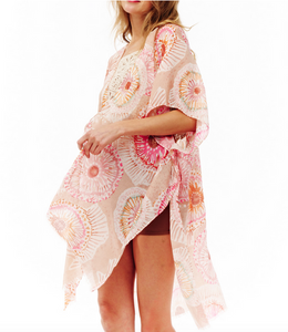 Minty Pink Flowing Kimono