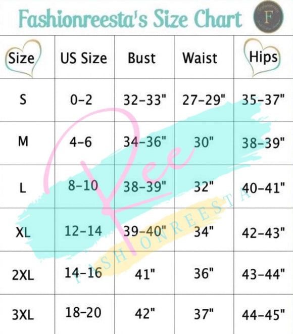 Fashionreesta’s Size Chart