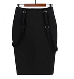 Black Suspender Pencil Skirt